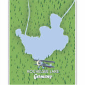 Kochelsee meer, Duitsland kaart  Sticker (Voorkant)