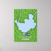 Kochelsee-meer, kaart van Duitsland Canvas Afdruk (Voorkant)