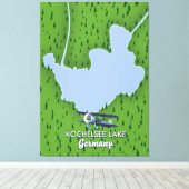 Kochelsee-meer, kaart van Duitsland Canvas Afdruk (Insitu (Houten vloer))