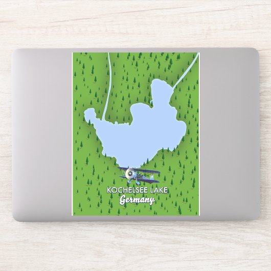 Kochelsee-meer, kaart van Duitsland Sticker (Computer)