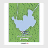 Kochelsee-meer, kaart van Duitsland Sticker (Vel)