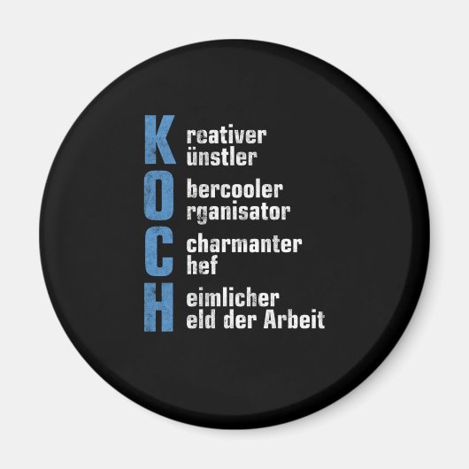 Kochen Koch Kchenchef Chefkoch Bcker Gastronomie G Magneet (Voorkant)