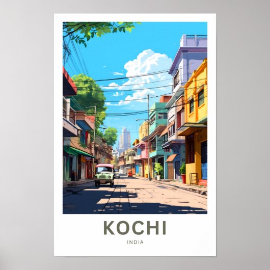 Kochi India Reisprint Poster (Voorkant)
