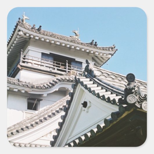 Kochi Kasteel: Japan Vierkante Sticker (Voorkant)