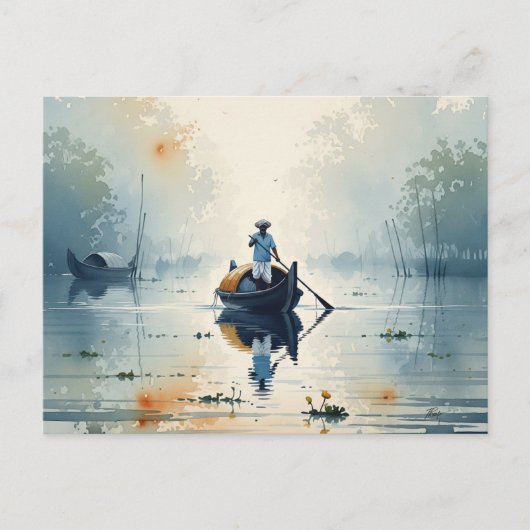 Kochi Kerala India Misty Morning Briefkaart (Voorkant)