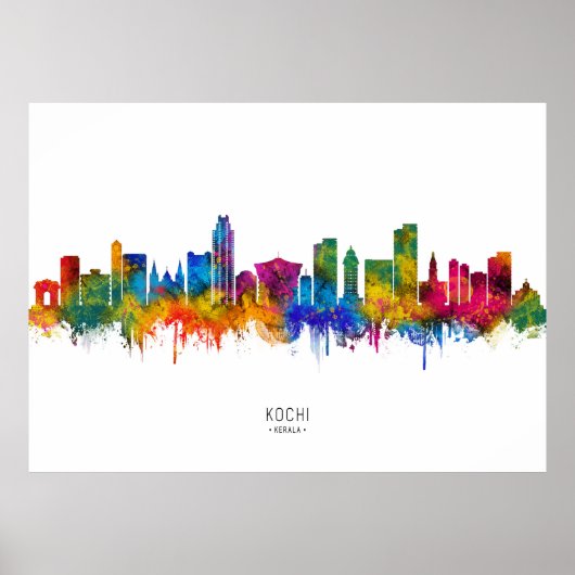 Kochi Kerala Skyline Poster (Voorkant)