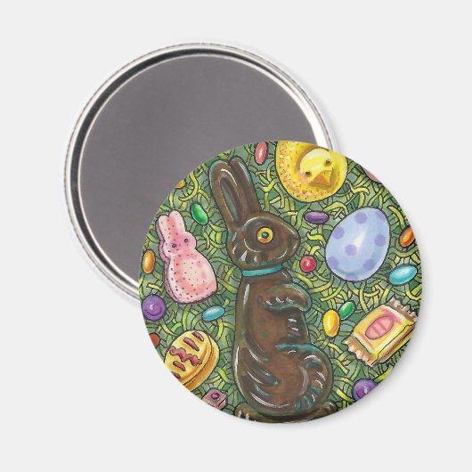 KOCOLAAT EENVOUDIGERE BUNNY, CHICK, EIEREN, JELLY  MAGNEET (Voorkant / Achterkant)