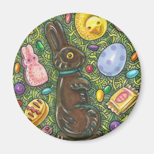 KOCOLAAT EENVOUDIGERE BUNNY, CHICK, EIEREN, JELLY  MAGNEET (Voorkant)