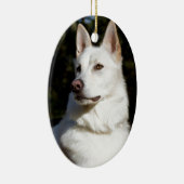 Kodah The White Shepherd Wolfdog Keramisch Ornament (Rechts)