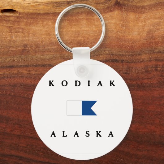Kodiak Alaska Alpha Dive Flag Sleutelhanger (Voorkant)