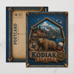 Kodiak Alaska Ansichtkaart Vintage Reis Briefkaart