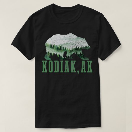 Kodiak Alaska Grizzly Beer Natuur Wandelen Camping T-shirt (Design voorkant)
