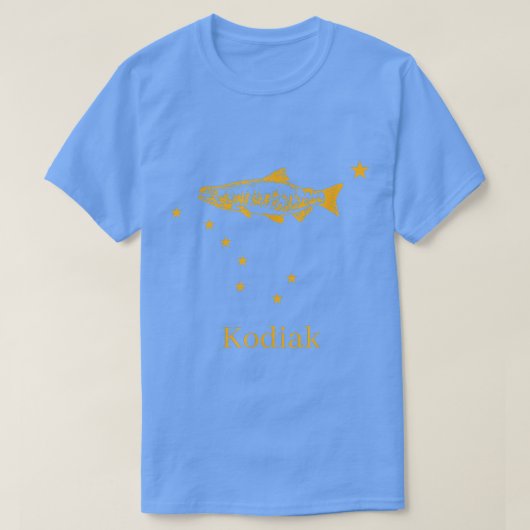 Kodiak Alaska State Flag Salmon Vist T-shirt (Design voorkant)