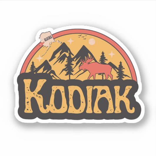 Kodiak, Alaska Sticker (Voorkant)
