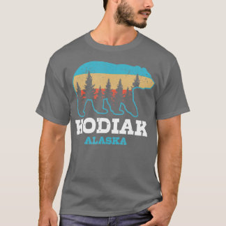 Kodiak Alaska Vintage Grizzly Beer Natuur Souvenir T-shirt