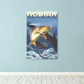 Kodiak, AlaskaCutkeeldoorsnede Canvas Afdruk (Insitu (Houten vloer))