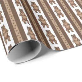 Kodiak Bear Stripe Cadeaupapier