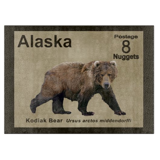 Kodiak Beer - Alaska Postage Snijplank (Voorkant)