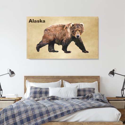 Kodiak-Beer Canvas Afdruk (Insitu (Slaapkamer))