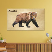 Kodiak-Beer Canvas Afdruk (Insitu (Woonkamer))