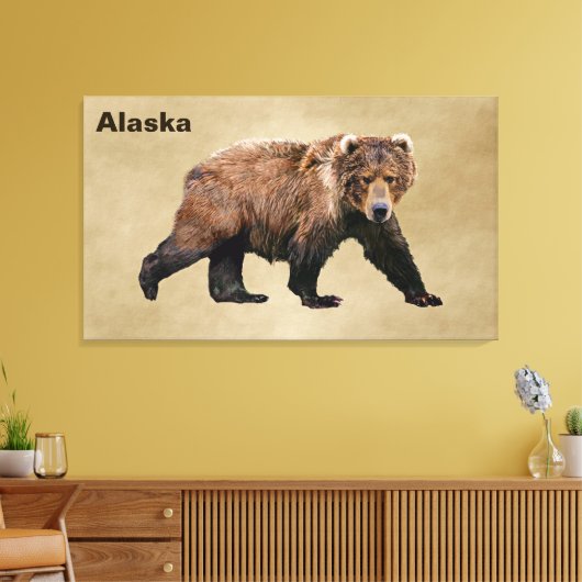 Kodiak-Beer Canvas Afdruk (Insitu (Woonkamer))