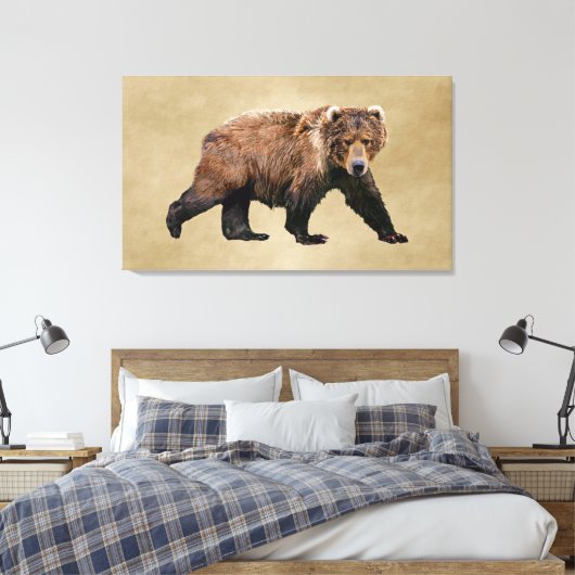 Kodiak-Beer Canvas Afdruk (Insitu (Slaapkamer))