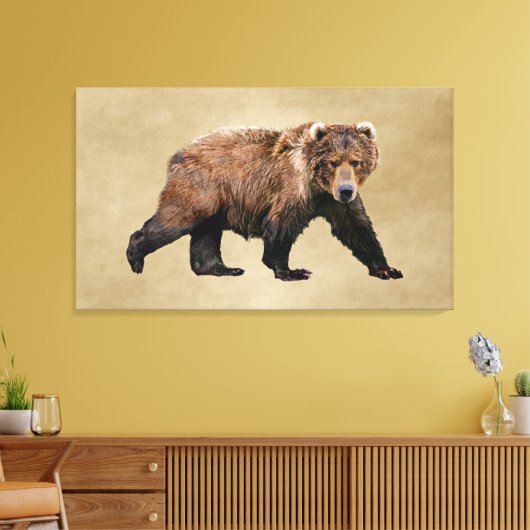 Kodiak-Beer Canvas Afdruk (Insitu (Woonkamer))