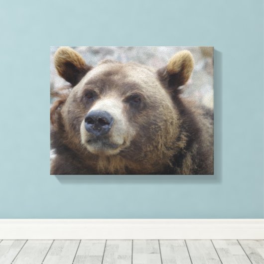 Kodiak Beer Closeup Canvas Afdruk (Insitu (Houten vloer))