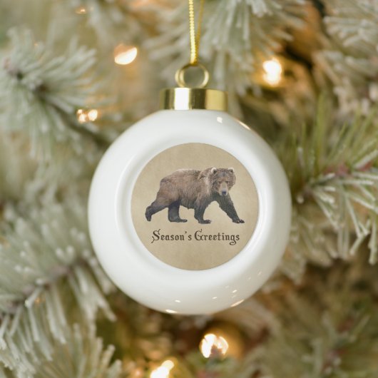 Kodiak-Beer Keramische Bal Ornament (Boom)