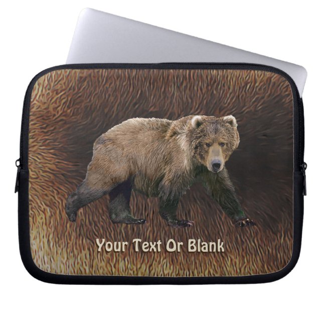 Kodiak Beer on Cariou Fur Laptop Sleeve (Voorkant)