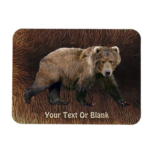 Kodiak Beer on Cariou Fur Magneet (Horizontaal)