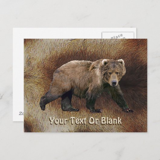 Kodiak Beer on Cariou (rendier)-pur Briefkaart (Voorkant / Achterkant)