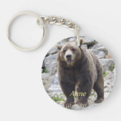 Kodiak-Beer op een rots Sleutelhanger (Voorkant)