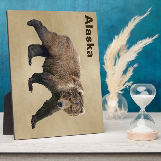 Kodiak - Beer op oud papier Fotoplaat (Zijkant)