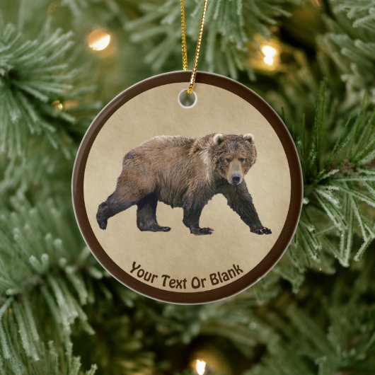 Kodiak - Beer op oud papier Keramisch Ornament (Boom)