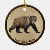 Kodiak - Beer op oud papier Keramisch Ornament (Voorkant)