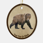 Kodiak - Beer op oud papier Keramisch Ornament (Links)