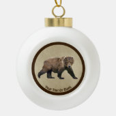 Kodiak - Beer op oud papier Keramische Bal Ornament (Voorkant)