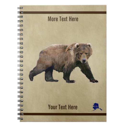 Kodiak - Beer op oud papier Notitieboek (Voorkant)