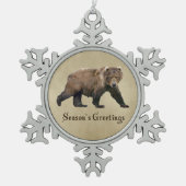 Kodiak-Beer Tin Sneeuwvlok Ornament (Voorkant)