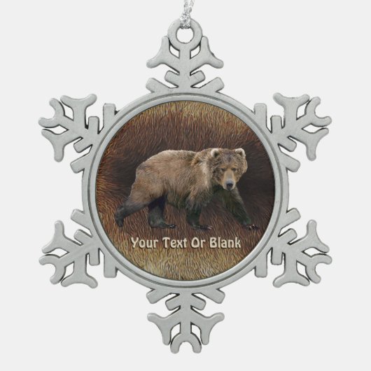 Kodiak-Beer Tin Sneeuwvlok Ornament (Voorkant)