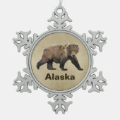 Kodiak-Beer Tin Sneeuwvlok Ornament (Voorkant)