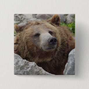 Kodiak-Beer Vierkante Button 5,1 Cm