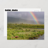 Kodiak Beren onder de regenboog Briefkaart (Voorkant / Achterkant)