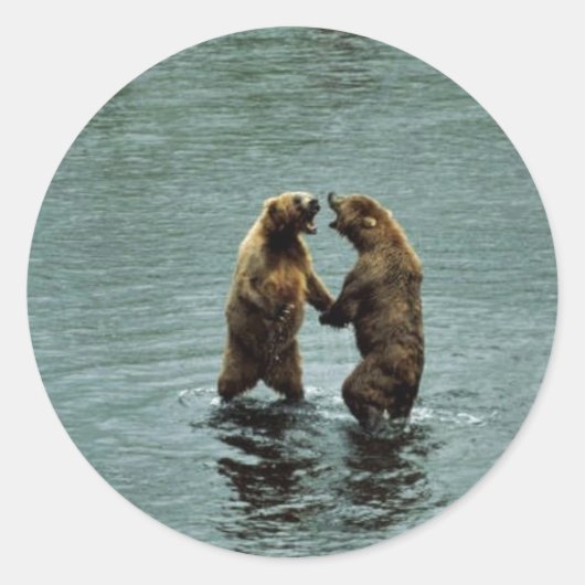 Kodiak-bruin beer ronde sticker (Voorkant)