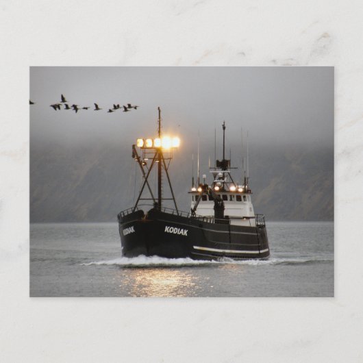 Kodiak, Crab Boat in de Nederlandse haven, Alaska Briefkaart (Voorkant)