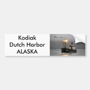 Kodiak, Crab Boat in de Nederlandse haven, Alaska Bumpersticker