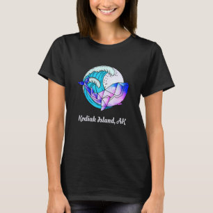 Kodiak Island Ak Japanse schilder Geometric Orca K T-shirt