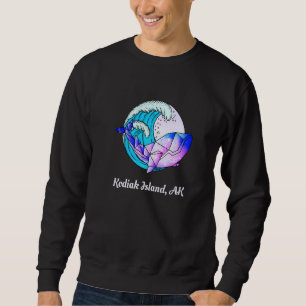 Kodiak Island Ak Japanse schilder Geometric Orca K Trui