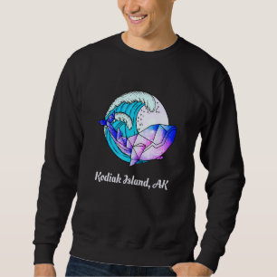 Kodiak Island Ak Japanse schilder Geometric Orca K Trui